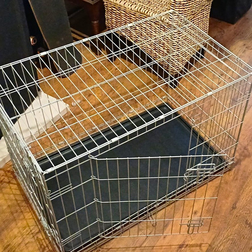 Folding steel wire dog cage - folding,