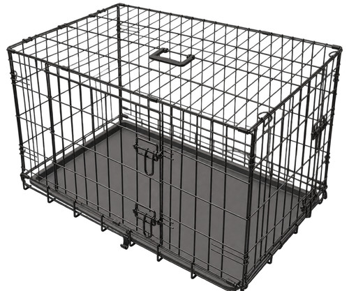 Foldable black dog cage - 30",