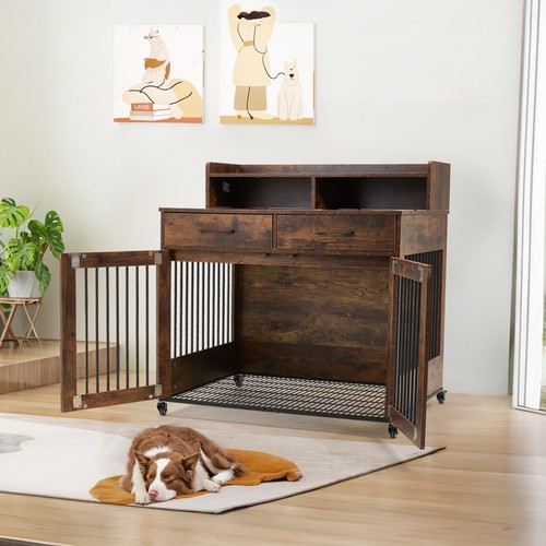 Large wooden dog crate - wooden,