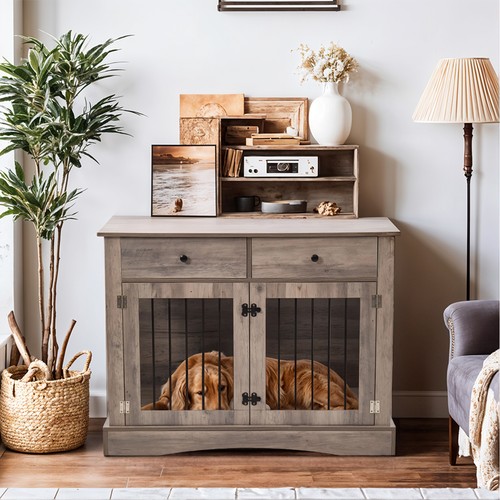 Dog crate end table with - end,
