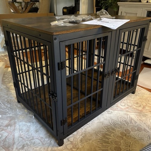 Spacious double dog crate with - crate,