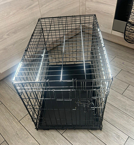 Black folding metal wire - black, dog