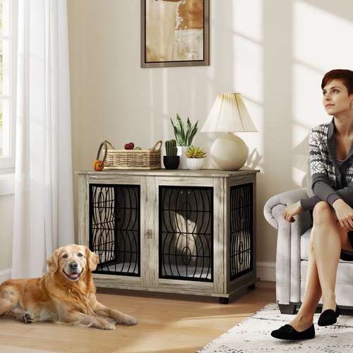 Pawhut dog crate furniture - pawhut,