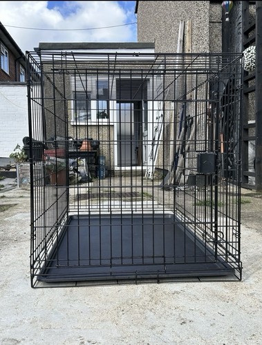 Large folding dog crate - folding,
