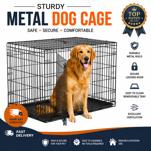 Metal dog cage - dog, training