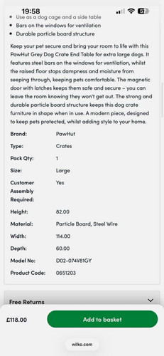 Pawhut dog crate end - pawhut, table