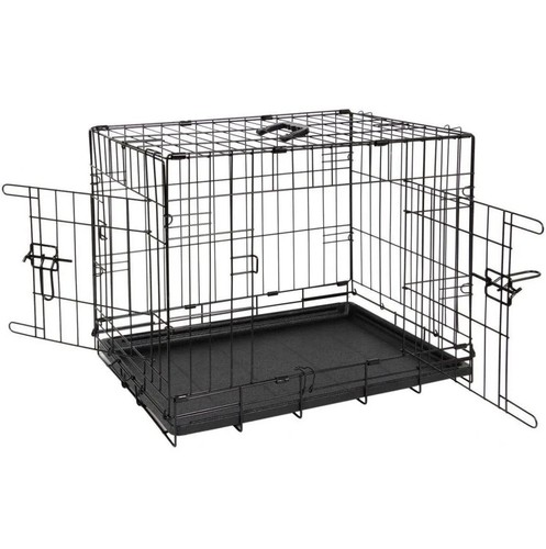 Foldable black metal dog - foldable,