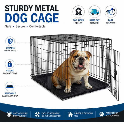 Dog cage puppy crate metal - cage,
