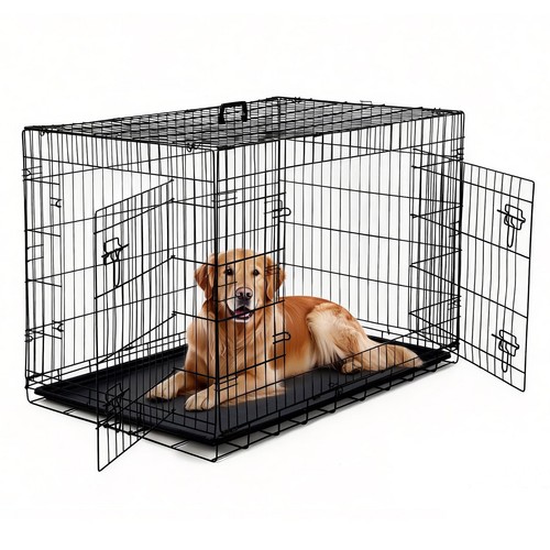 Folding metal dog crate - metal,