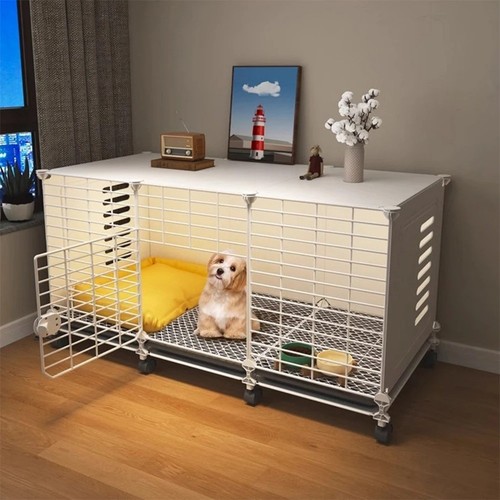 Dog crate end table with - crate,